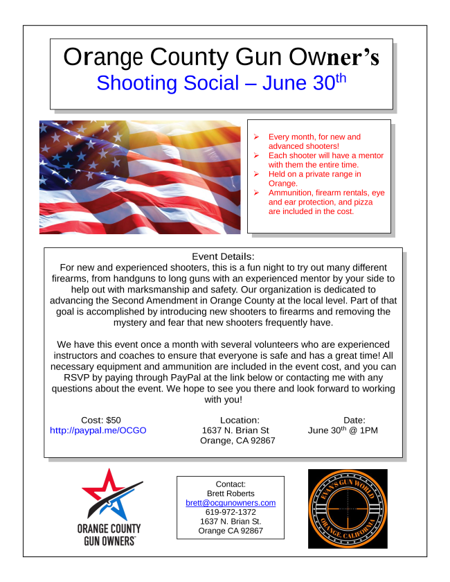 Orange County Gun Owners Shooting Social Orange County Gun Owners
